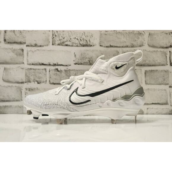 Nike Alpha Huarache NXT White Metal Baseball Cleats Mens Size 8 DJ6517-100 NEW - Picture 1 of 6